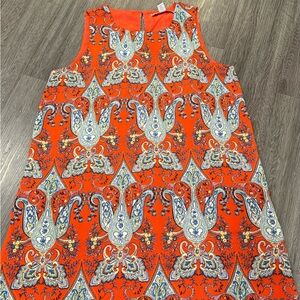 Vibrant Orange Paisley Dress